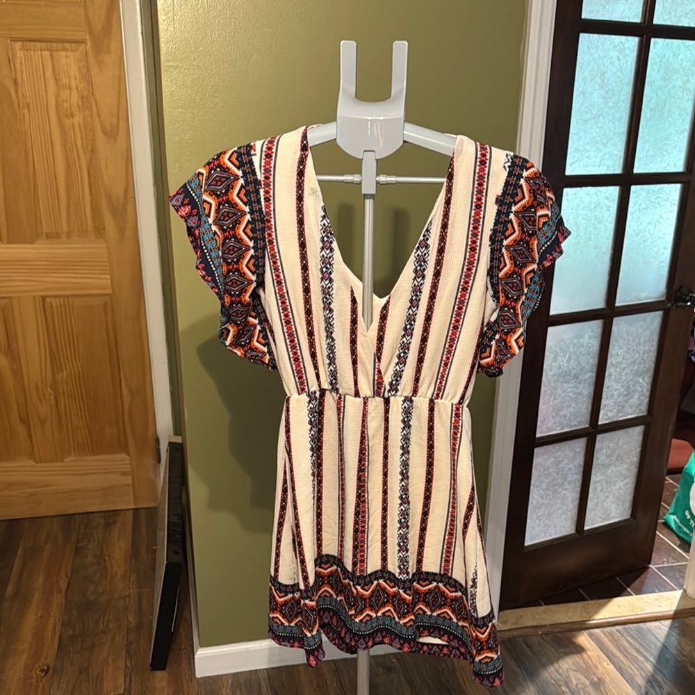 Elegant Cream and Multicolor Women's Blouse
